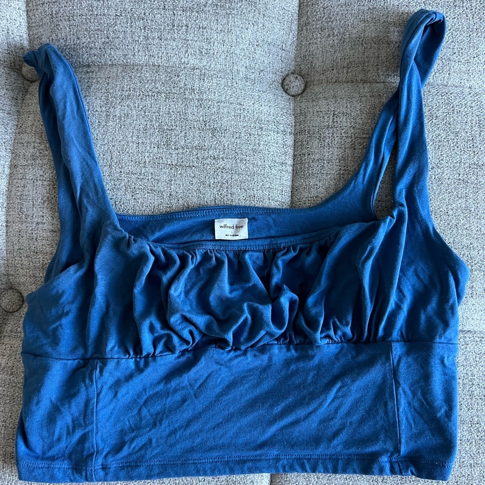 Free people blue crop top size large